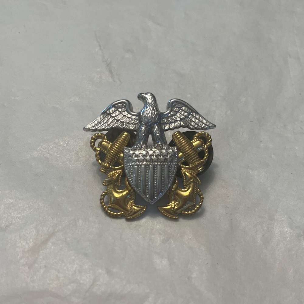Silver and Gold Eagle US Military Pin